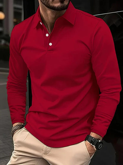 Herren Poloshirt Langarm Modern