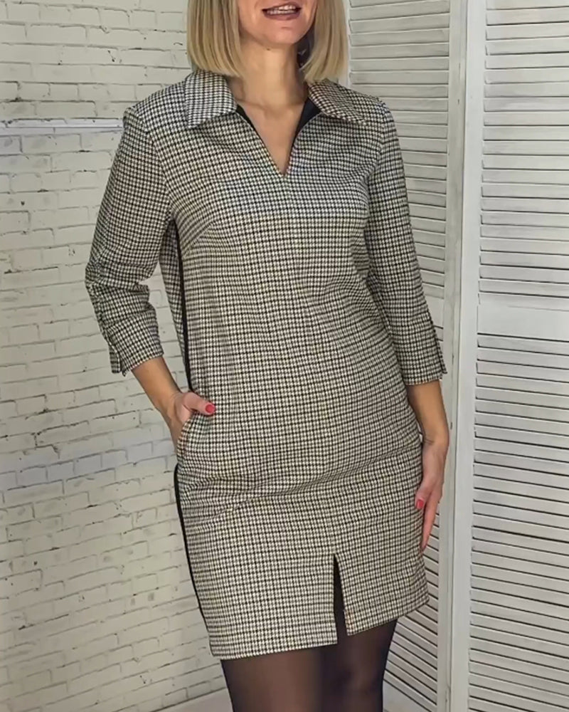 Elegante Abendkleid V-Ausschnitt Langarm