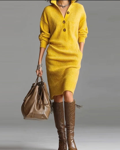 Elegante Damenkleidung - Lässig Einfarbig Herbst Winter - IdealeKleiden