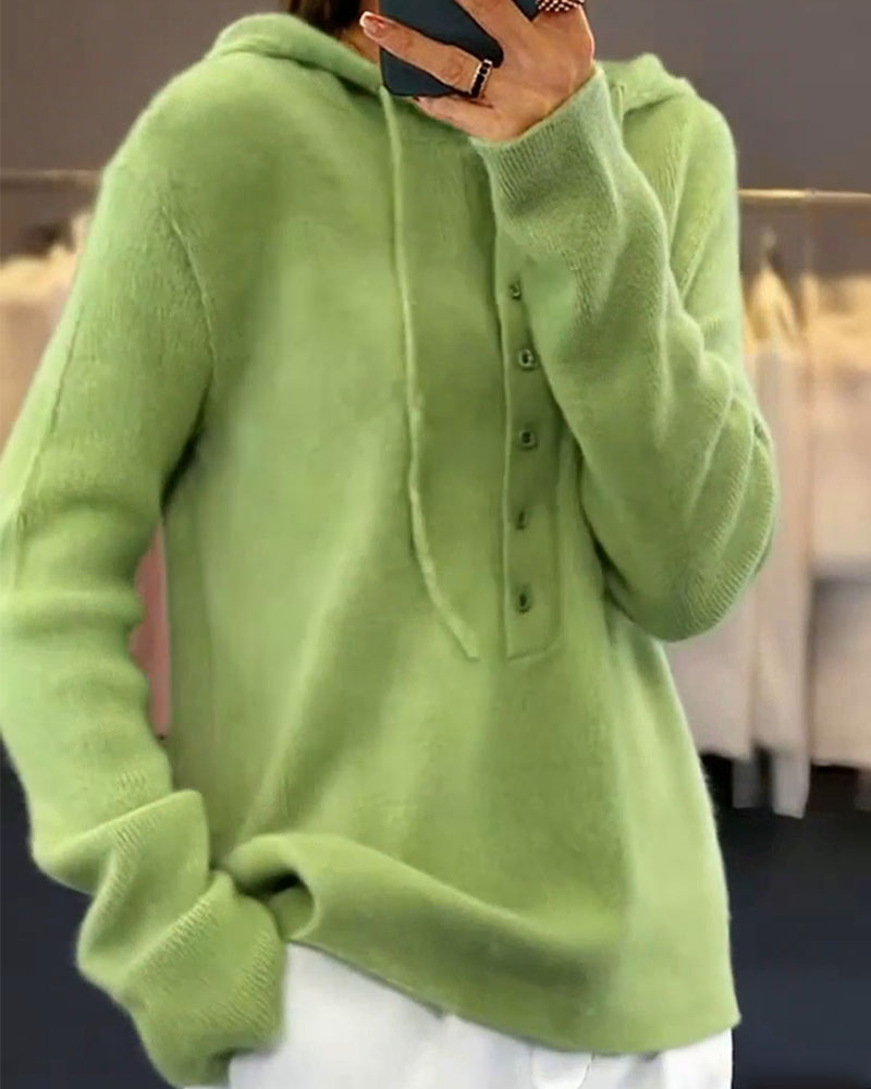 Stylische Kapuzenjacke Einfarbig Modern - IdealeKleiden