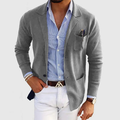 Herren Strickblazer Beige Casual