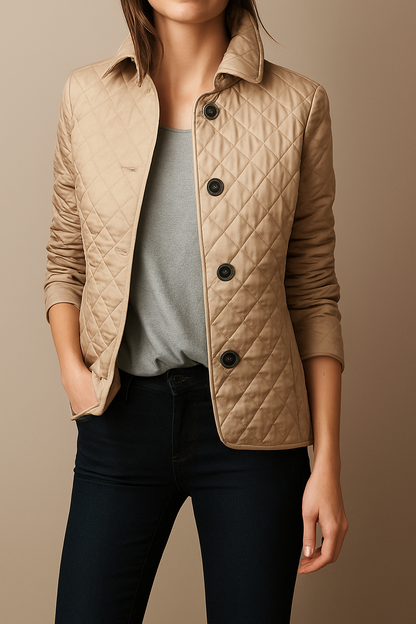 Modische Steppjacke mit Umschlagkragen