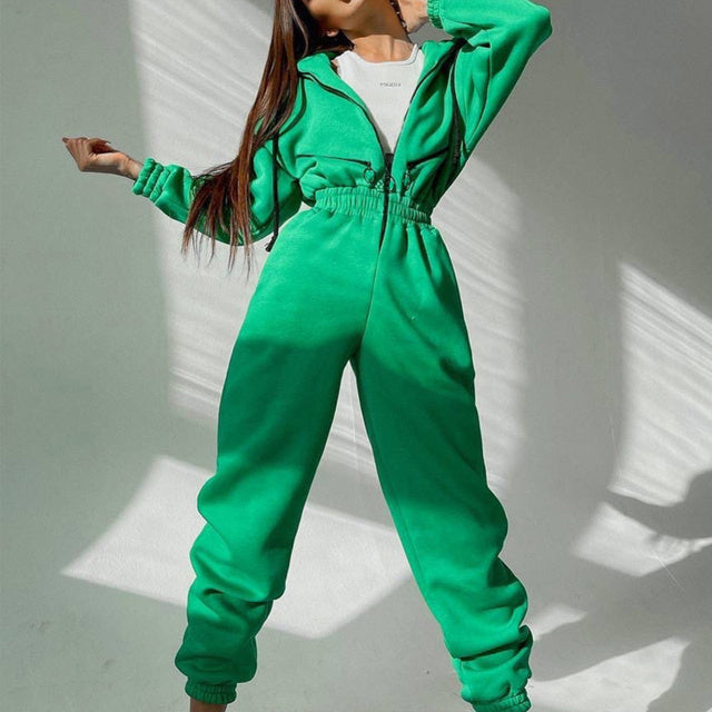 Praktisches Zweiteiler Set Hoodie für Damen Alltag