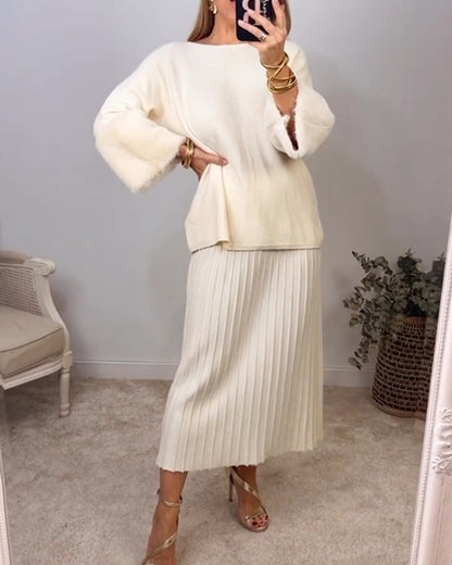 Eleganter Pullover Langärmlig Einfarbig - IdealeKleiden