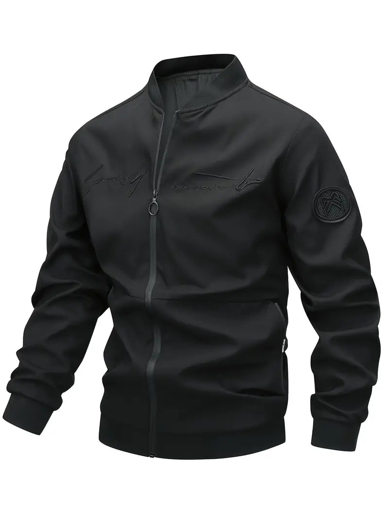 Herren Lederjacke Bestickt Elegant - IdealeKleiden