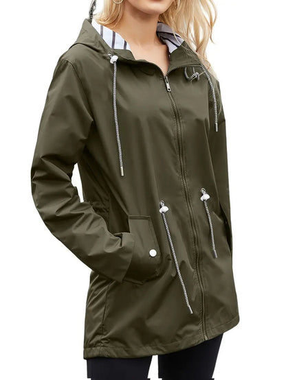 Warmes Herbstkleid | Wasserdichte Frauen-Hoodie Knie-Lang