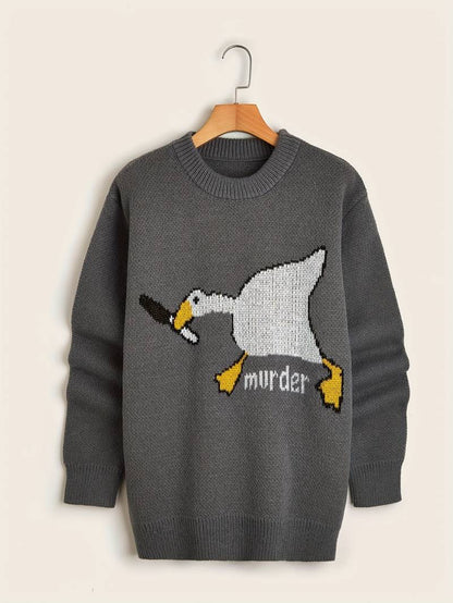Lustiger Enten Pullover Herren Cartoon Design