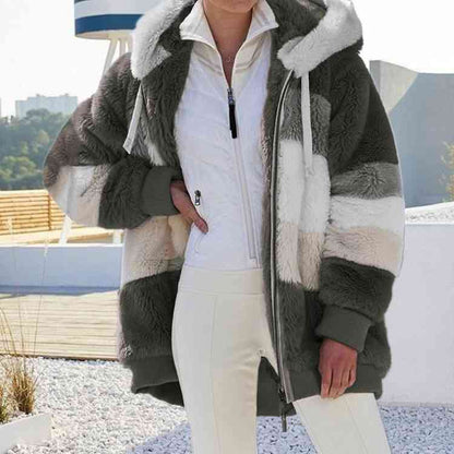 Modische Kapuzenjacke Color Block Design