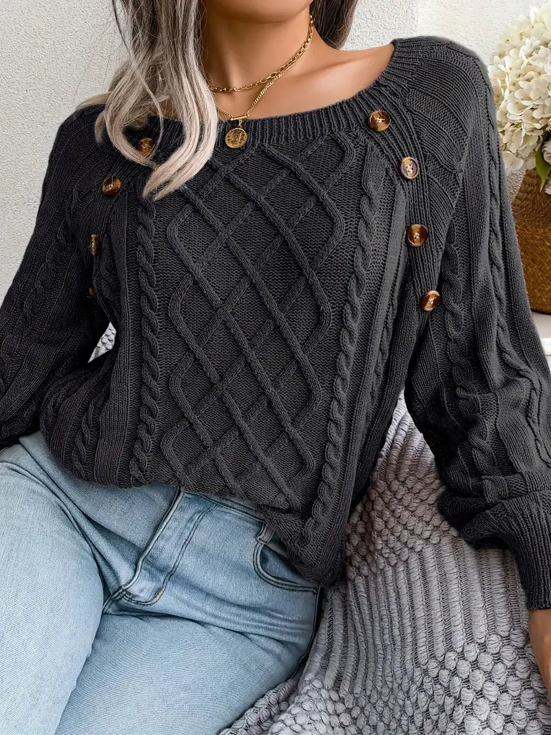 Lässiger Rundhals Pullover Damen