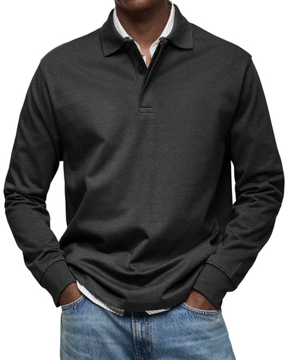 Elegantes Langarm-Poloshirt Herren klassisch