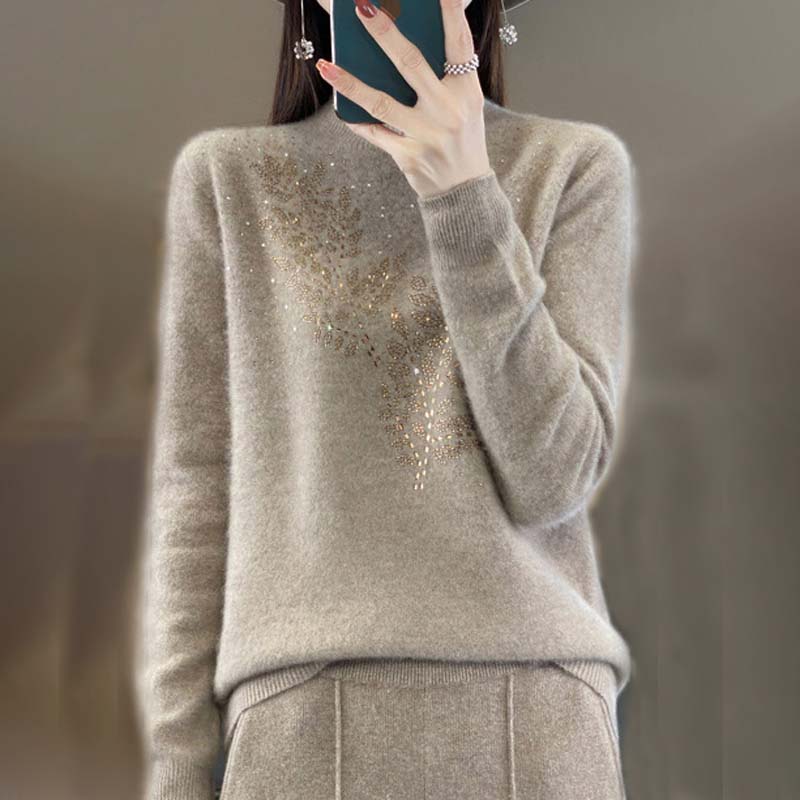 Damenpullover Mit Feinem Blumenmuster
