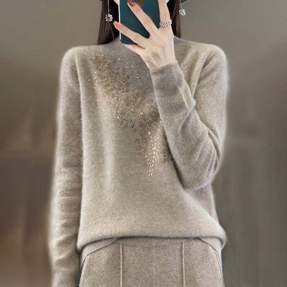 Damenpullover Mit Feinem Blumenmuster