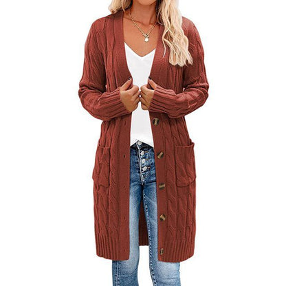 Langer Wickelcardigan Damen, Strick, Elegantes Design