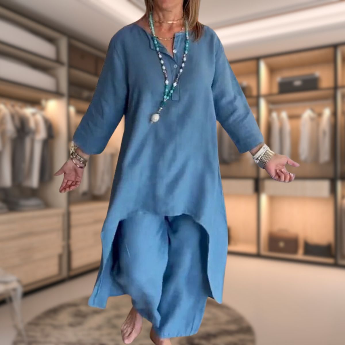 Damen Zweiteiler Oversized Freizeitlook