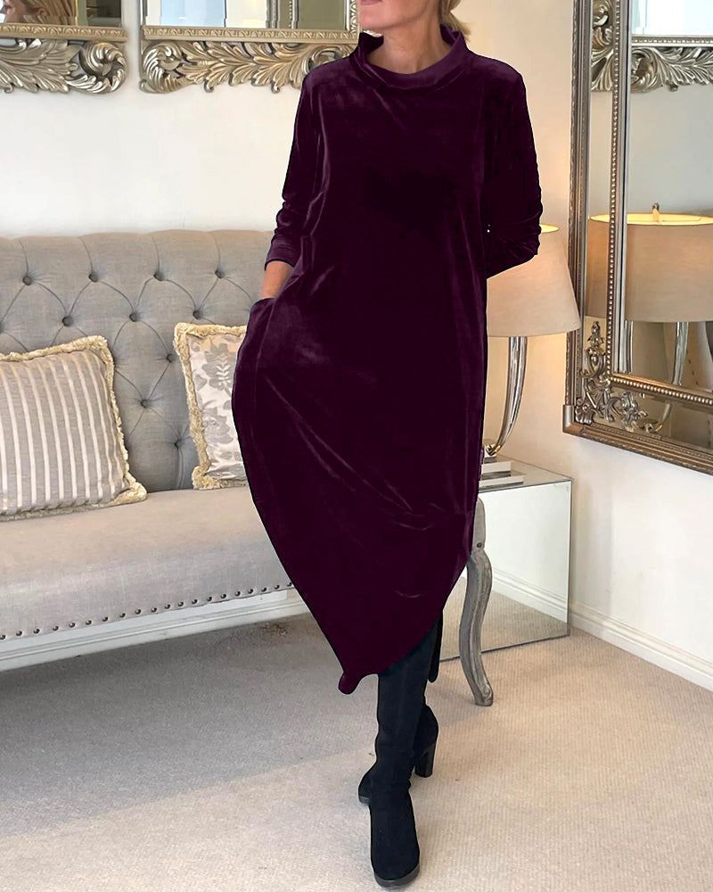 Elegantes Tulpenkleid Samt Optik