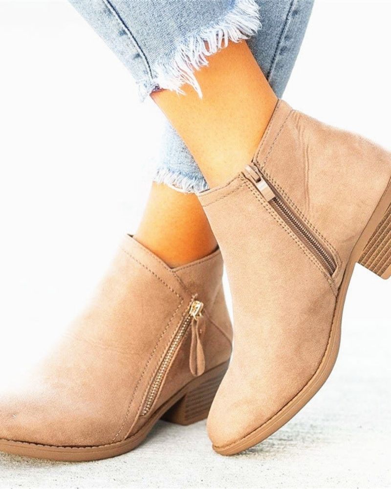 Stylische Stiefel | Wilde Lederstiefel Hoch Hacken
