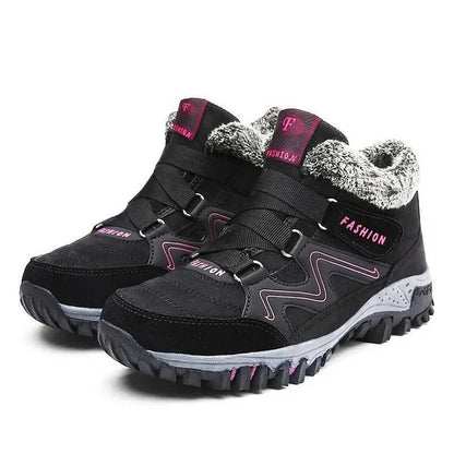 Damen Winterstiefel Leder Plattform Stilettos - IdealeKleiden