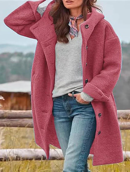 Warme Wolljacke Mit Kapuze
