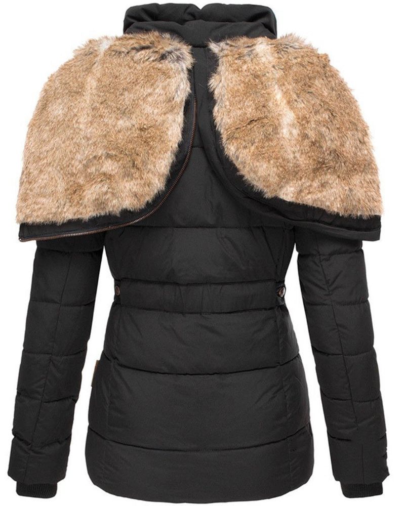 Wintermantel Damen Fellfüllung Warm - IdealeKleiden