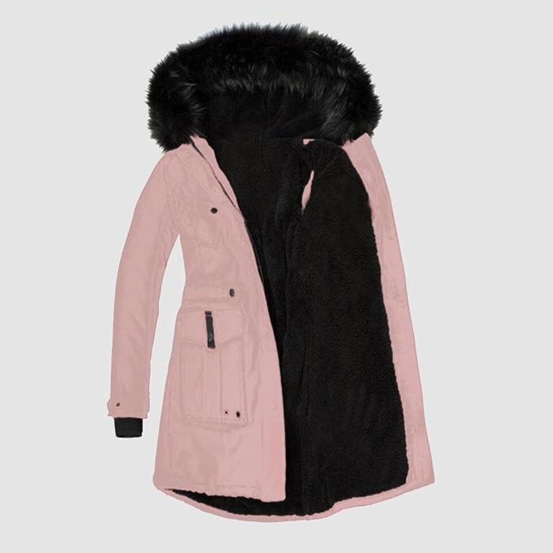 Fellgefütterte Winterjacke Warm & Elegant - IdealeKleiden