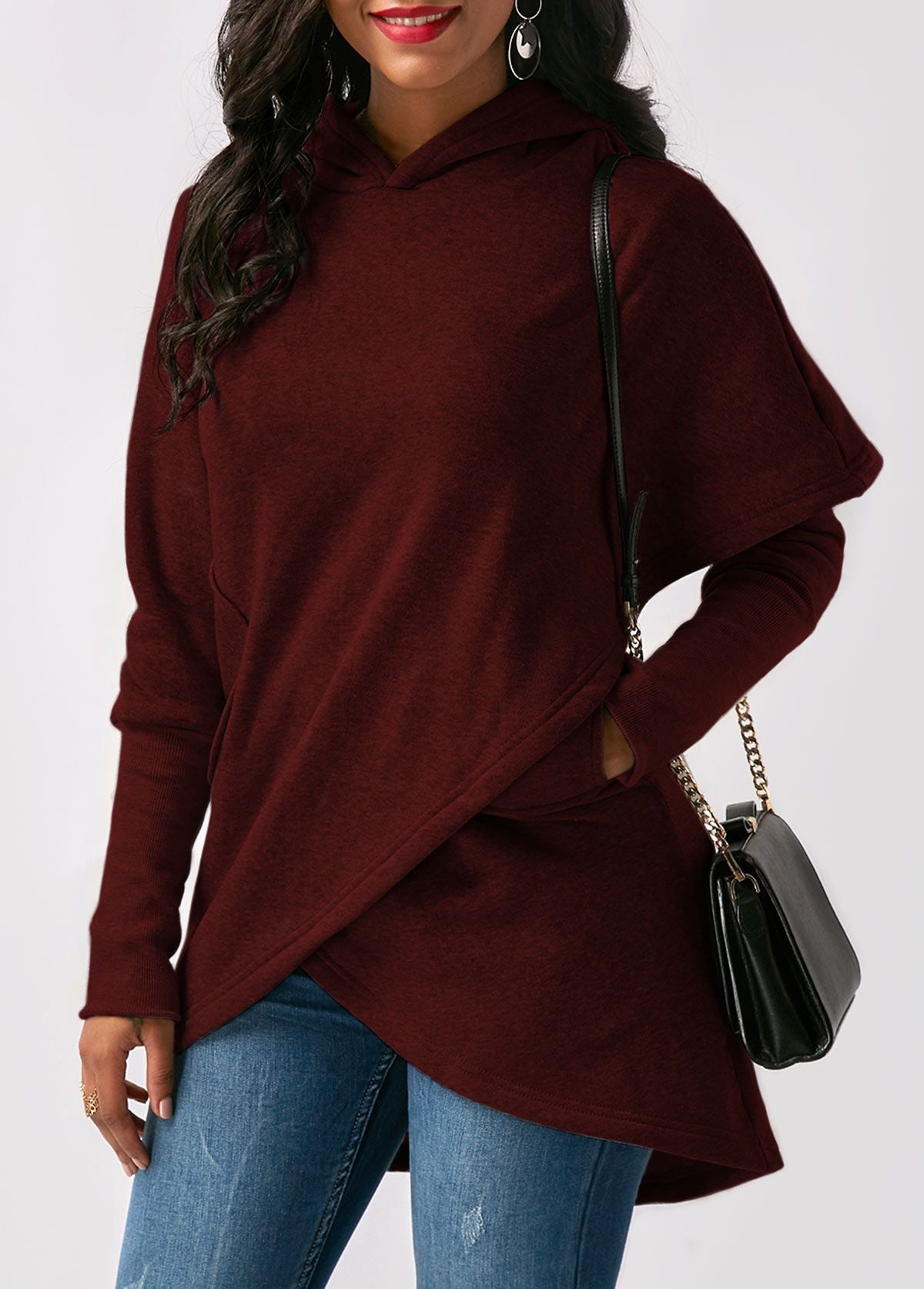 Damen Hoodie Herbst Trend Asymmetrisch Stylish
