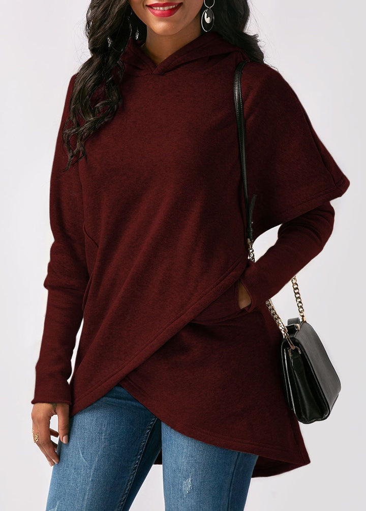 Damen Hoodie Herbst Trend Asymmetrisch Stylish