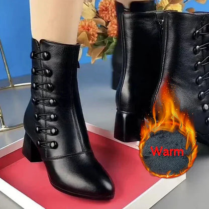 Stylische Damenstiefel Robustes Leder