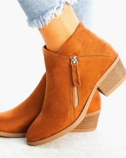 Stylische Stiefel | Wilde Lederstiefel Hoch Hacken