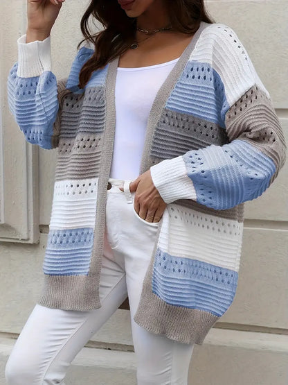 Strickjacke Bunt Farbblock Muster