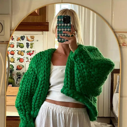 Gemütlicher Strickcardigan Einfarbig Lässig