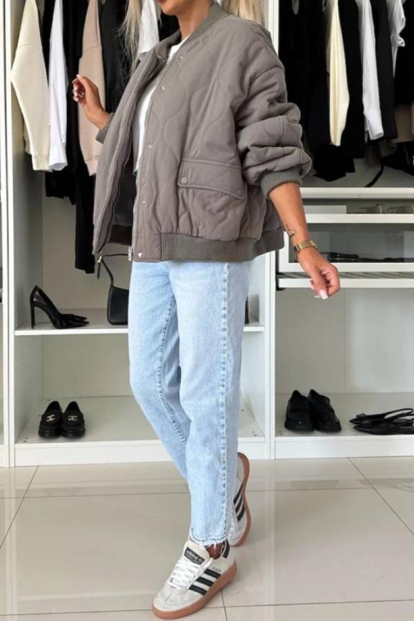 Stylische Herrenjacke Langarm Kragen Schnellverschluss - IdealeKleiden