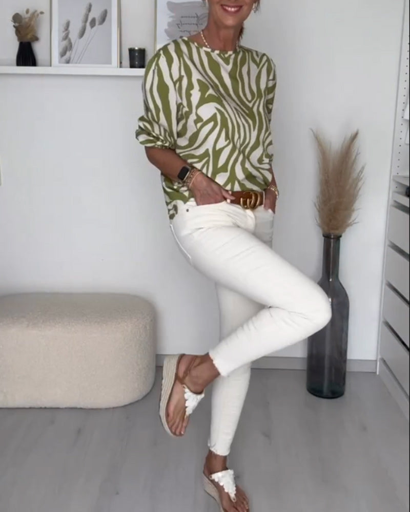 Kleid Rundhals Zebraprint Trendy - IdealeKleiden
