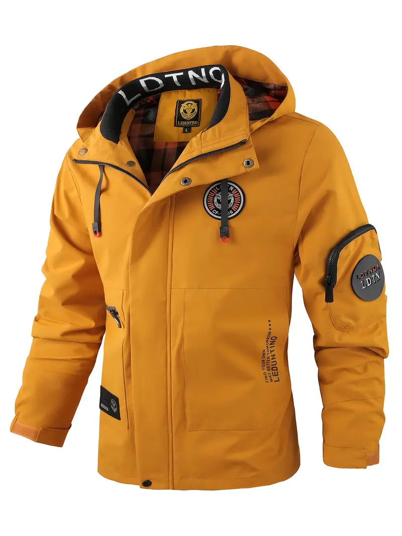 Herren Outdoor-Jacke Wasserdicht Winddicht Kapuze