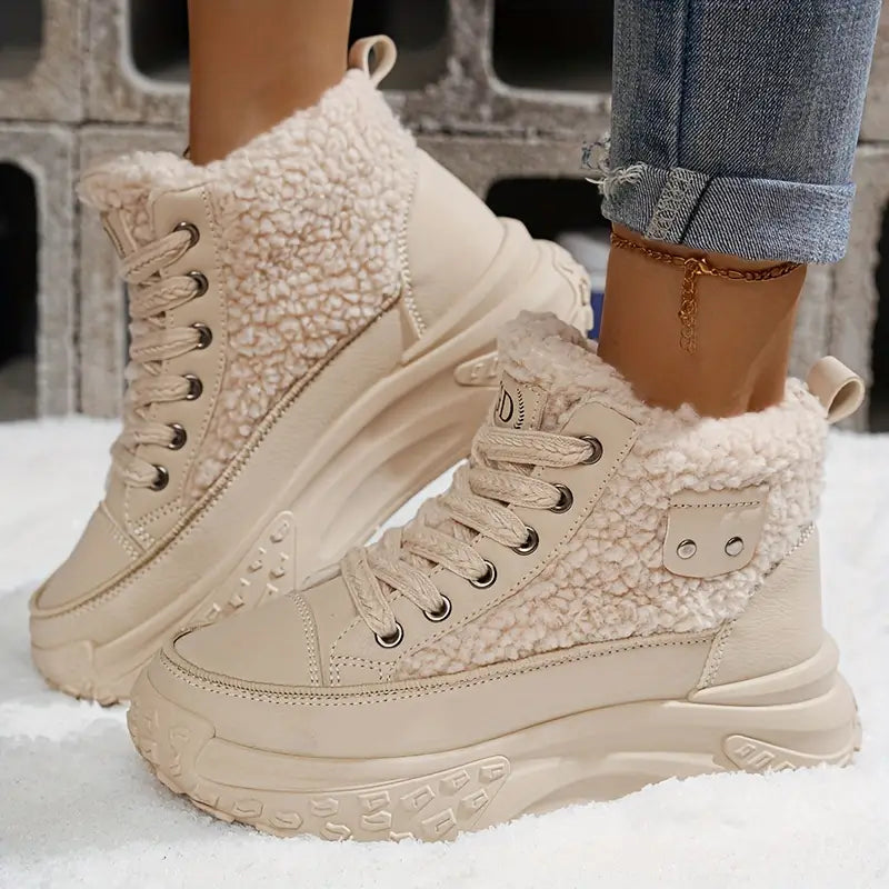 Damen Winterstiefel Fleece Gefüttert Warm