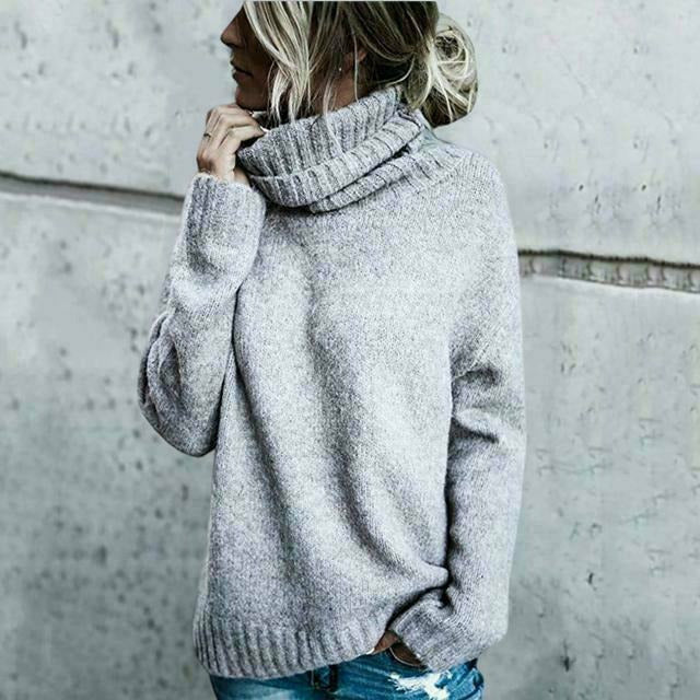 Warmes Strickkleid Rollkragen Design