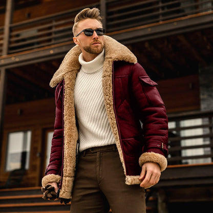 Herren Lederjacke Aviator Style