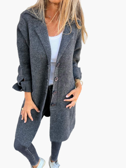 Lange Damenjacke Elegant Schwarz Büro