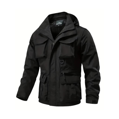 Herren Regenjacke Wasserdicht mit Abnehmbarer Kapuze