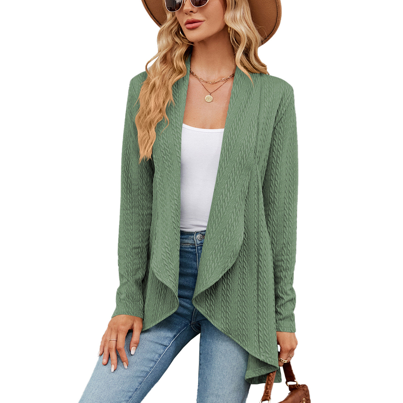 Elegante Damenjacke Langarm Uni Farbe