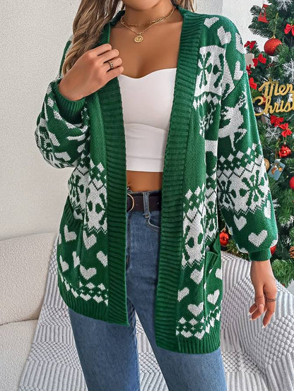 Weihnachts-Cardigan Damen Offen Elegant - IdealeKleiden