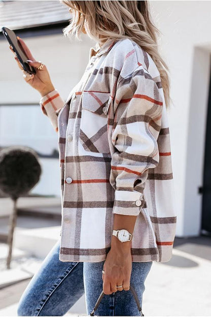 Bequeme Plaidjacke Mit Taschen Relaxed Fit - IdealeKleiden