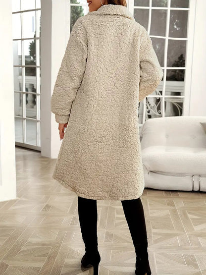 Langer Wintermantel Modern Elegantes Design - IdealeKleiden