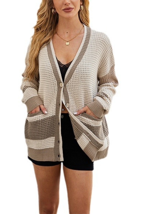 Große Oversized Jacke Cardigan Pullover Farbenfroh