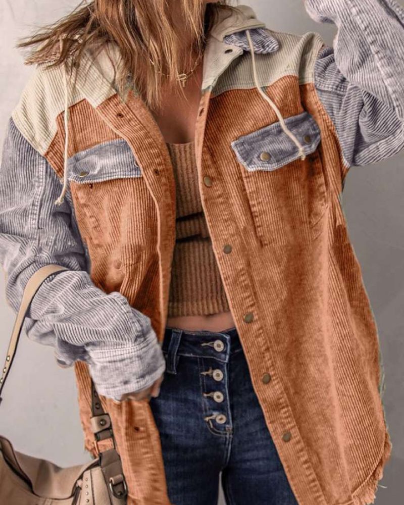 Modische Cordjacke Damen Stylisch