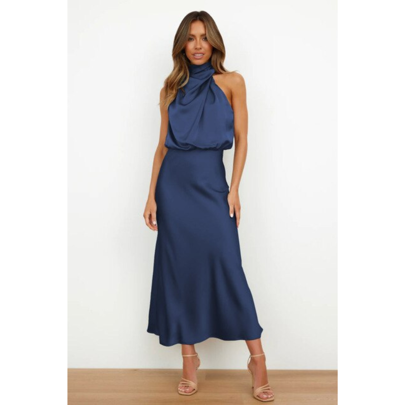 Damenkleid Halfterform Midilängig
