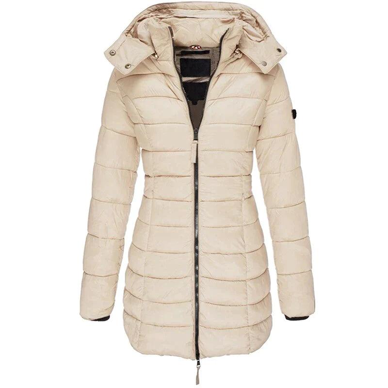 Damen Winterparka Lange Pufferjacke Mit Kapuze