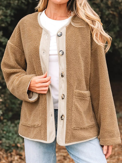 Damen Sherpa Jacke Teddy Weich Warm
