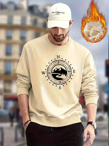 Herren Pullover Kompass Muster Trendy - IdealeKleiden