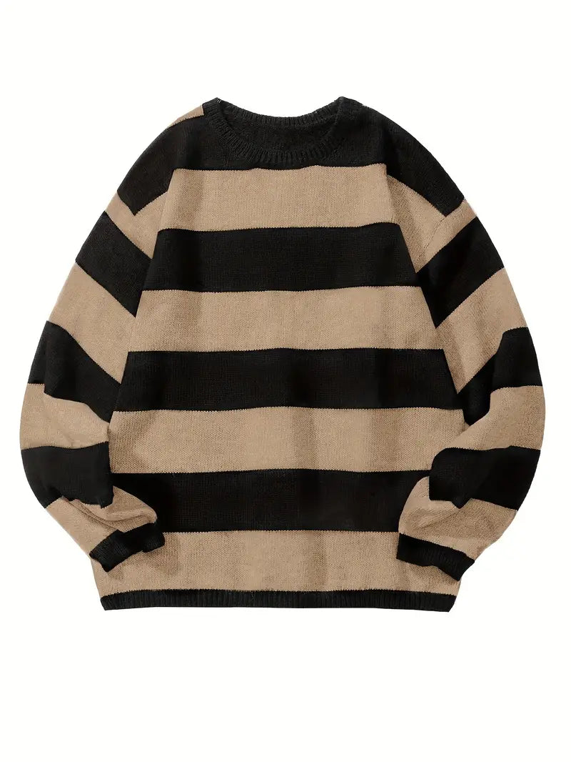 Herren Pullover Gestreift Retro Style