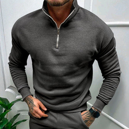 Schicke Pullover Herren Stehkragen Halbzipper